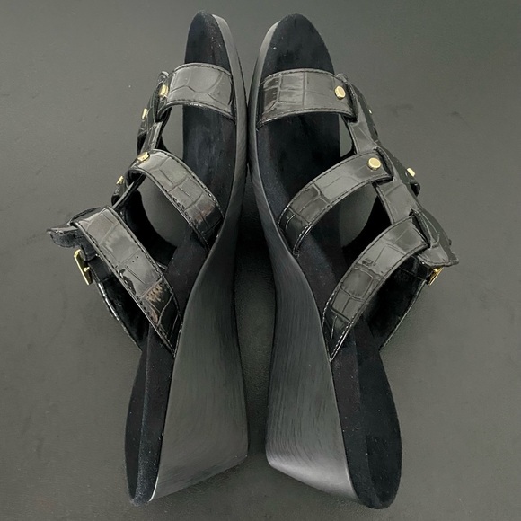 Vionic Triple Adjustable Strap Wedge Sandals Radia Slip On Slides Like New - Picture 7 of 12